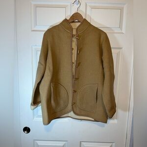 Vintage 70's Women's Tan Wool Reversible Minimalist Jacket